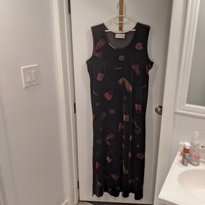 Sleeveless velvet feel long dress